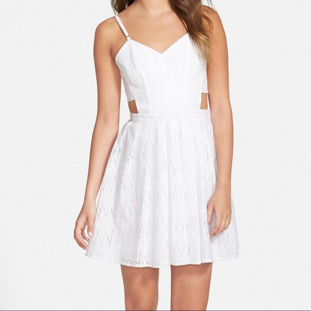Sam Edelman White Cutout Eyelet Dress